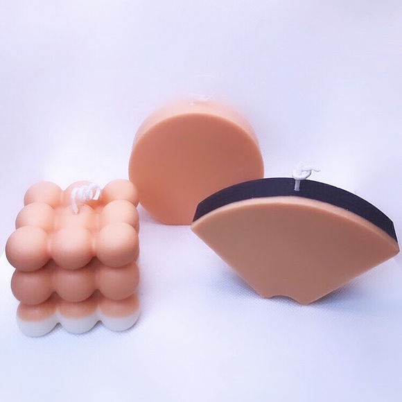 Geometric candle set, 100% soy